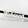 Sterling silver puff name necklace