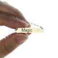 Engraved Nameplate Bar Necklace Detail Engraved nameplate bar necklace detail view