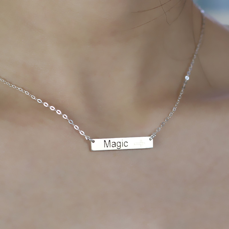 Engraved Nameplate Bar Necklace Engraved nameplate bar necklace product image