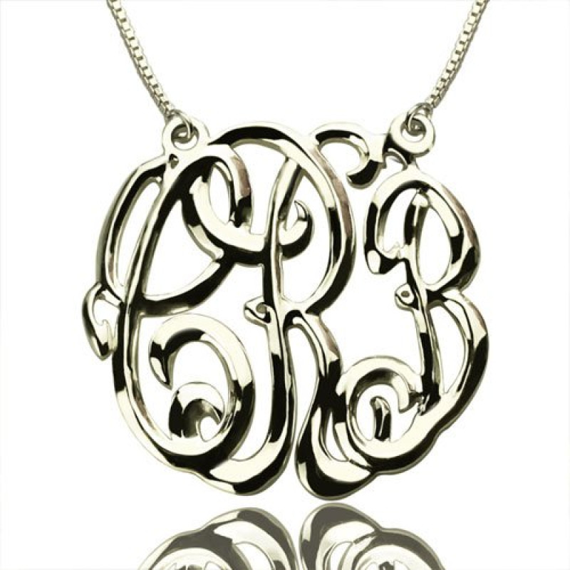 Celebrity Cube Premium Monogram Necklace Celebrity Cube premium monogram necklace with personalised initial pendant