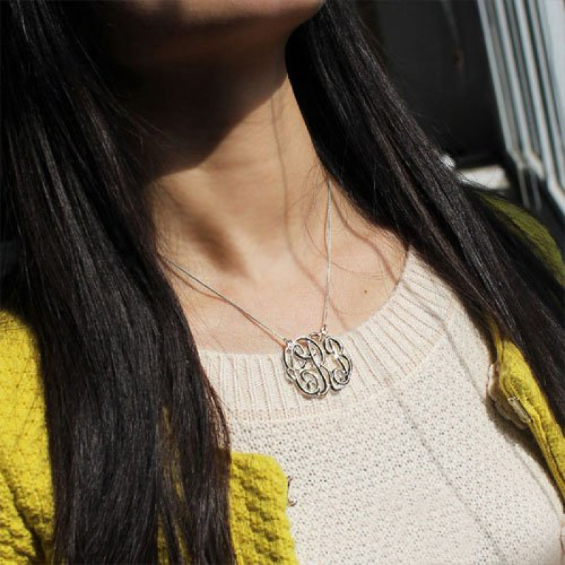 Celebrity Cube Monogram Necklace View Celebrity Cube premium monogram necklace product view
