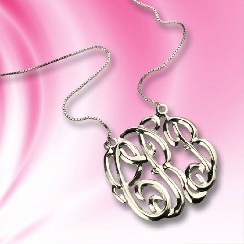 Celebrity Cube Monogram Necklace Alternate View Celebrity Cube premium monogram necklace alternate view