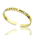 Personalised Roman numeral bracelet in 18ct gold plating