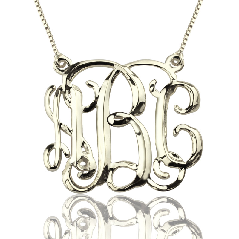 Personalised Cube Monogram Initials Necklace Personalised cube monogram initials necklace in sterling silver