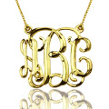 Custom Cube Monogram Initials Necklace 18ct Gold Plated Custom cube monogram initials necklace