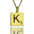 Engraved Scrabble initial letter necklace