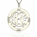 Personalised family monogram name necklace