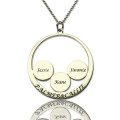 Personalised silver family name pendant for Mum