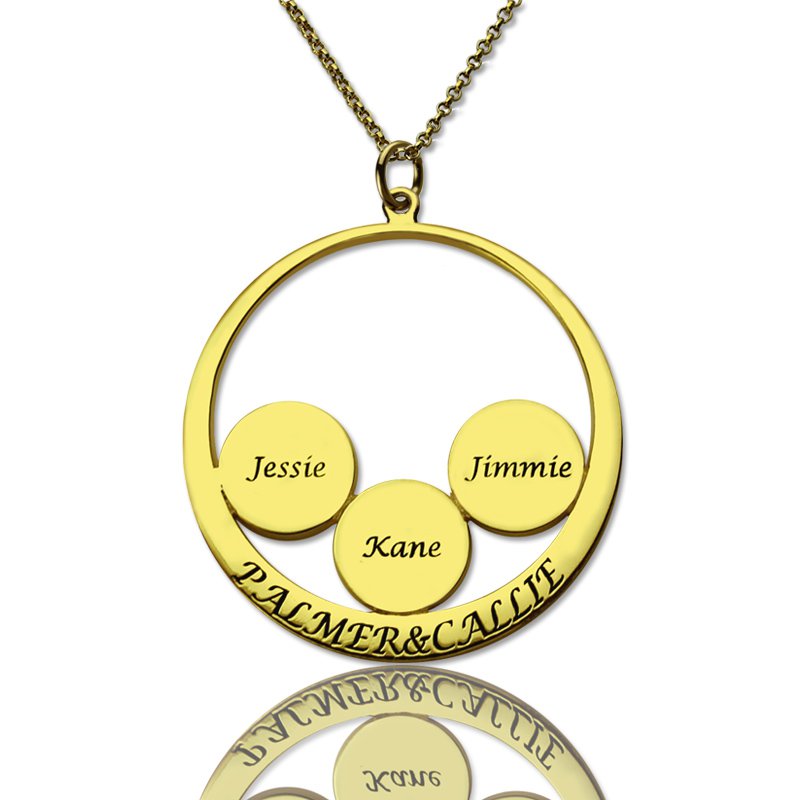 Personalised mother's family name pendant necklace