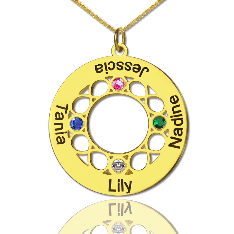 Infinity Birthstone Family Names Necklace Infinity birthstone family names necklace pendant