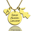 Family Names Pendant with Kids Charm Family names pendant with kids charm