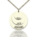 Personalised three-disc necklace with engraved names for mums