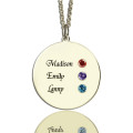 Grandma's Disc Birthstone Necklace Grandma's disc birthstone necklace with engraved family names