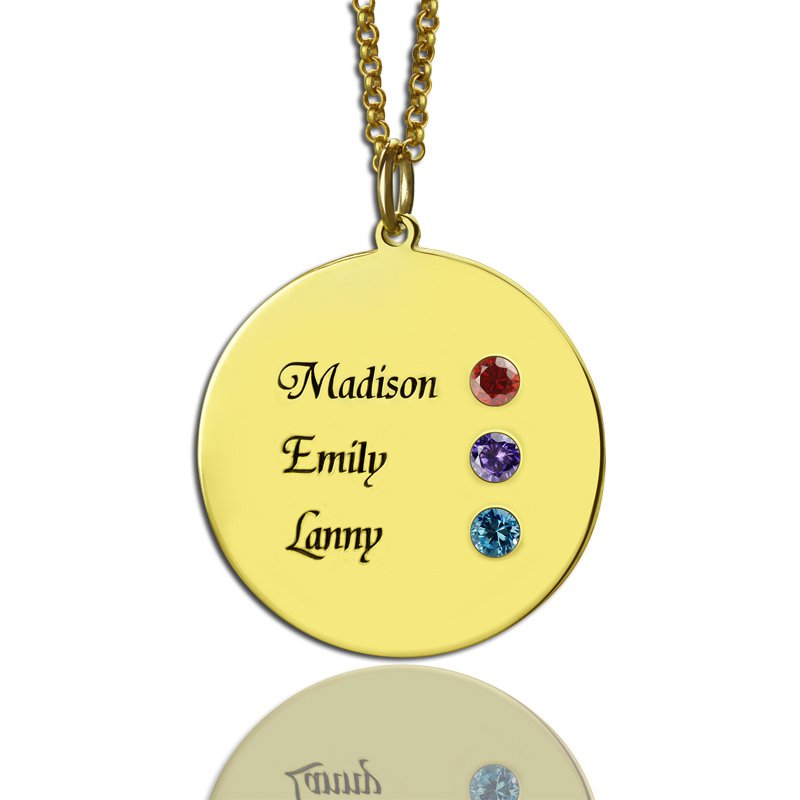 Custom Disc Necklace Engraved Names for Mom Custom disc necklace engraved with names for mum