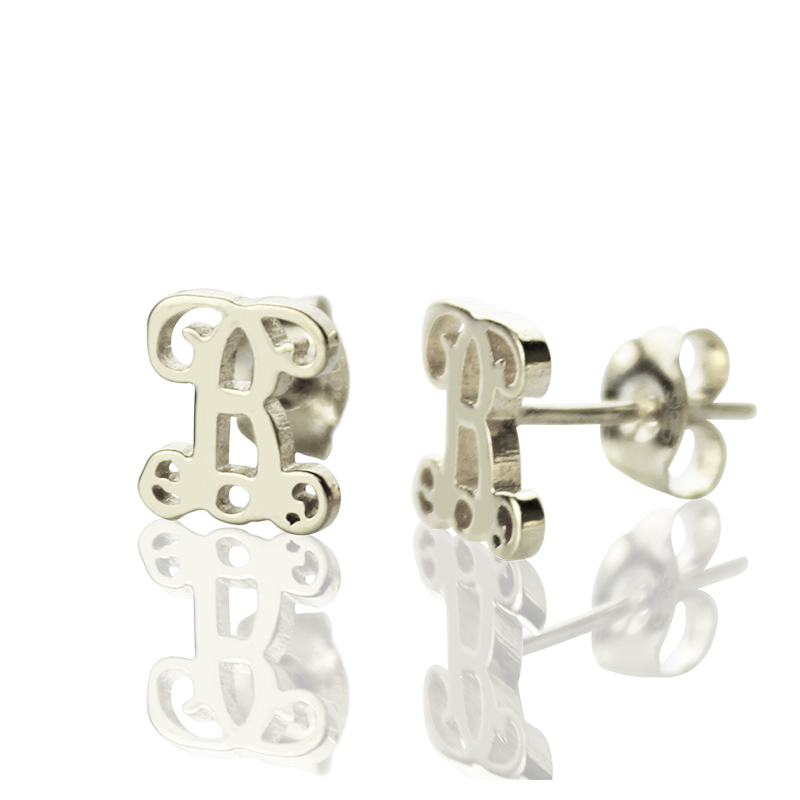 Personalised single monogram stud earrings