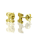 Single Monogram Stud Earrings Single letter monogram stud earrings