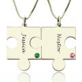 Engraved puzzle necklace for couples