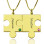 Matching Puzzle Necklace for Couple With Name Birthstone 18ct Gold Plate