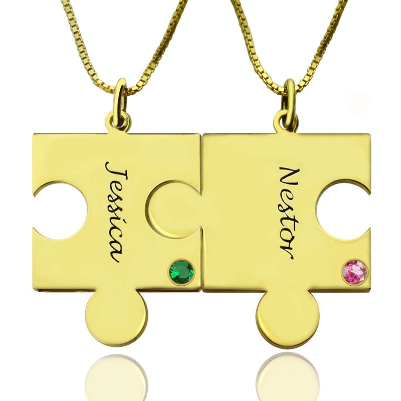 Matching personalised puzzle necklace pendant