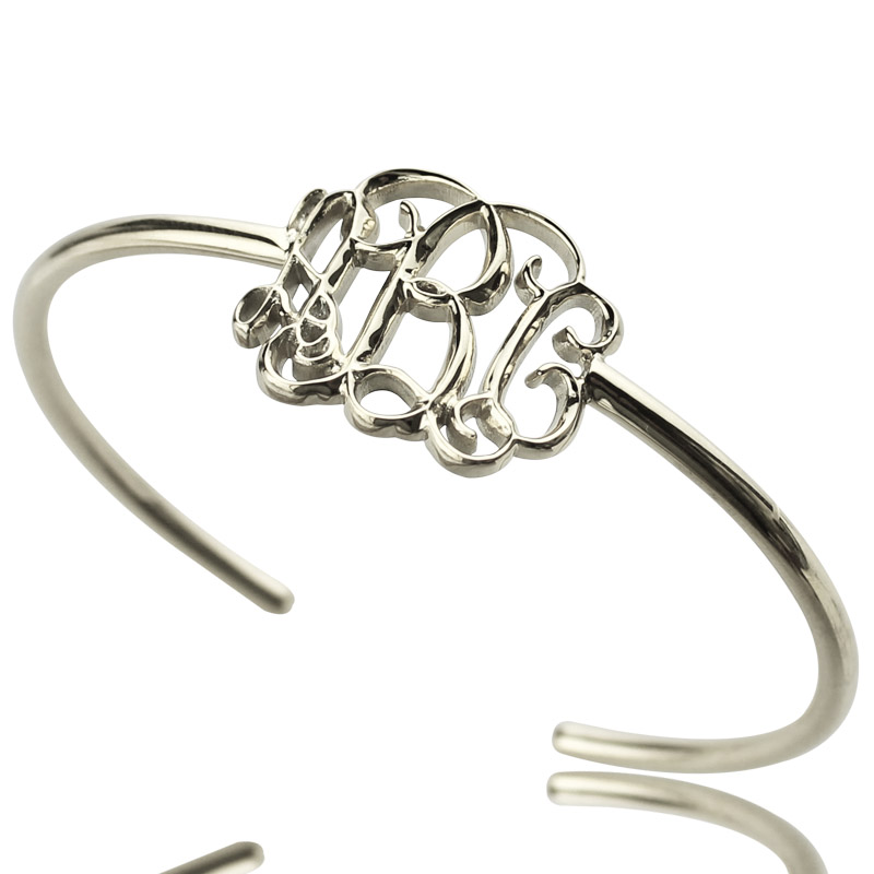 Personalised Monogram Initial Bangle Bracelet Personalised monogram initial bangle bracelet