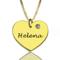 Personalised heart necklace with name and birthstone