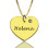 Simple Heart Necklace with Name Birhtstone 18ct Gold Plated