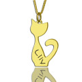 Personalised cat name pendant necklace