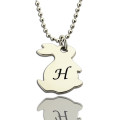 Personalised Rabbit Initial Charm Pendant Personalised rabbit initial charm pendant necklace