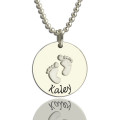 Personalised necklace with baby footprints and engraved names