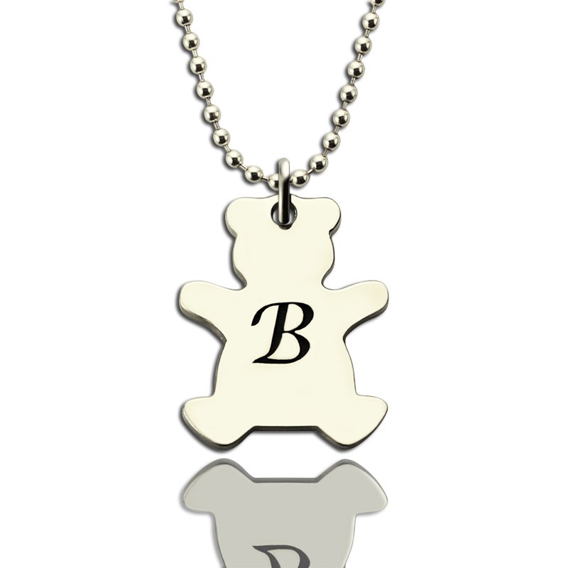 Personalised Teddy Bear Initial Necklace Personalised teddy bear initial necklace