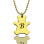 Cute Teddy Bear Initial Charm Necklace 18ct Gold Plated