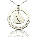 Custom Promise Necklace with engraved heart and disc pendant