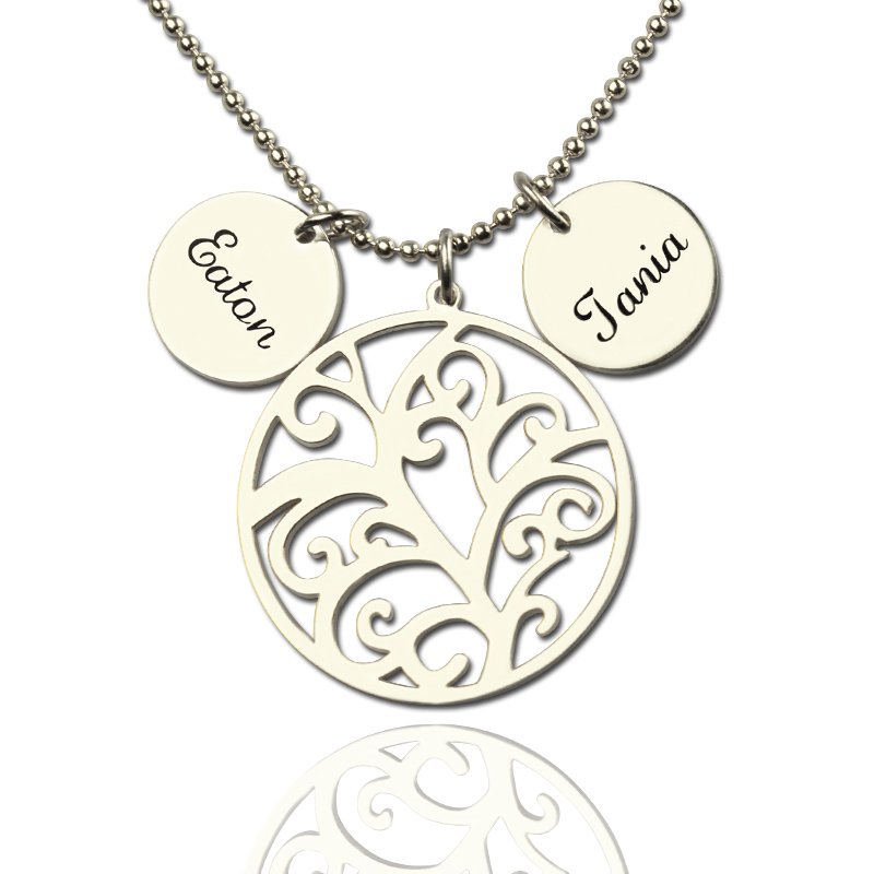Custom Family Tree Name Necklace Personalised family tree necklace with custom name discs