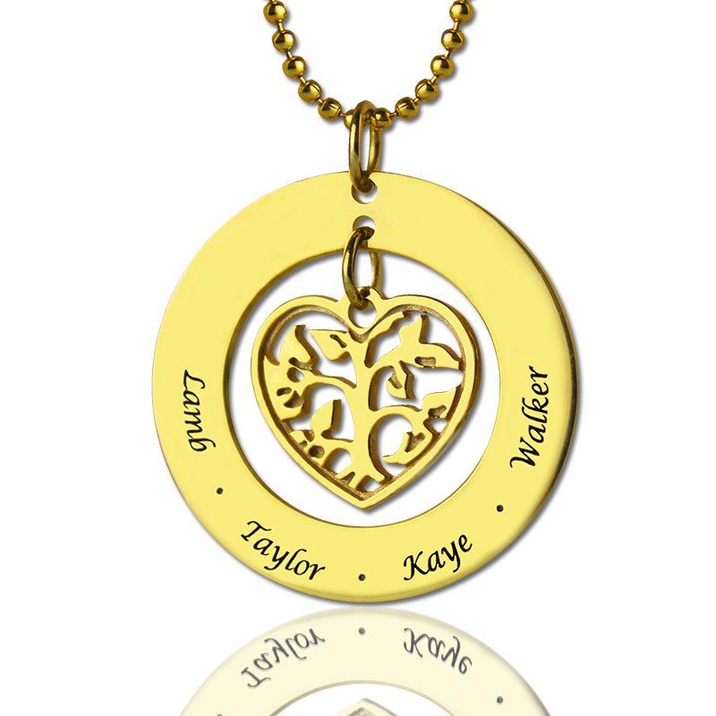 Circle family tree pendant necklace product image