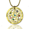 Family Tree Birthstone Necklace with Names Family Tree Birthstone Necklace with Names product image