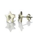 Personalised star initial stud earrings
