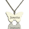 Personalised Butterfly Pendant Name Necklace Personalised sterling silver butterfly pendant name necklace