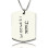 Personalised ID Dog Tag Bar Pendant with Name and Birth Date Silver