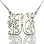 Customised 5 Initials Family Monogram Necklace Silver