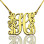 Gold Plated Family Monogram Necklace With 5 Initials
