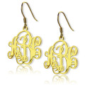 Personalised script monogram initial earrings
