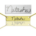 Personalised handwriting signature bar necklace