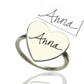 Personalised Handwriting Signature Ring Personalised handwriting signature ring with heart detail