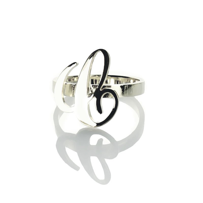 Personalised Carrie initial letter ring