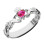 Ladies Claddagh Rings With Birthstone Name White Gold Plated Silver