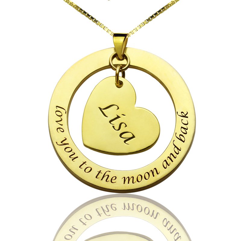 Custom Mom I Love You to the Moon and Back Necklace Custom Mom I Love You to the Moon and Back personalised necklace