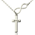 Infinity Cross Name Necklace in Sterling Silver Personalised infinity cross name necklace in sterling silver