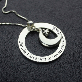 I Love You To The Moon and Back Moon Start Charm Pendant I Love You To The Moon and Back Moon Start Charm Pendant