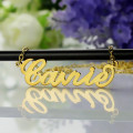 Personalised Carrie name necklace in 18ct solid gold