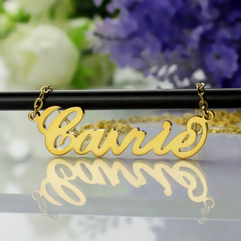 Personalised Carrie Name Necklace Solid Gold 18ct Personalised Carrie Name Necklace Solid Gold 18ct